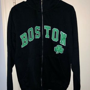 Boston Full Zip Black Sweatshirt